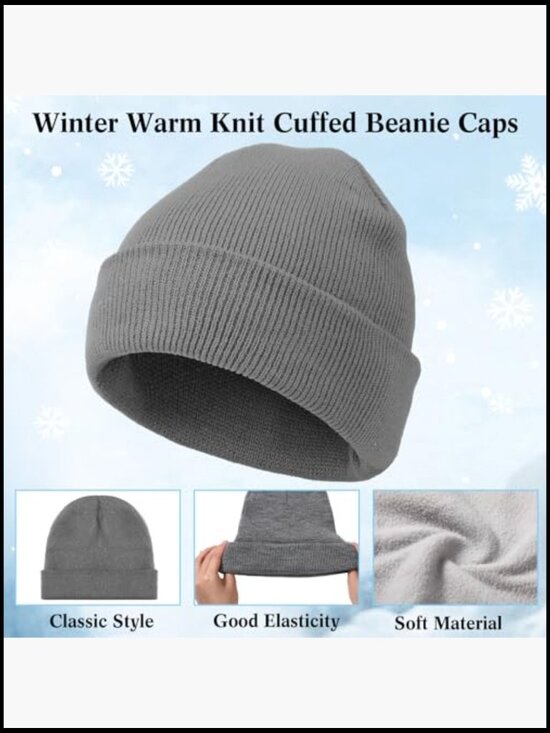 96-Piece Winter Beanie Hat Gloves Scarf Set Bulk Knit Skull Cap Fleece Neck main image 5
